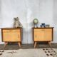 Pair of night table feet compass bedside end of vintage sofa old 1950 1960 retro