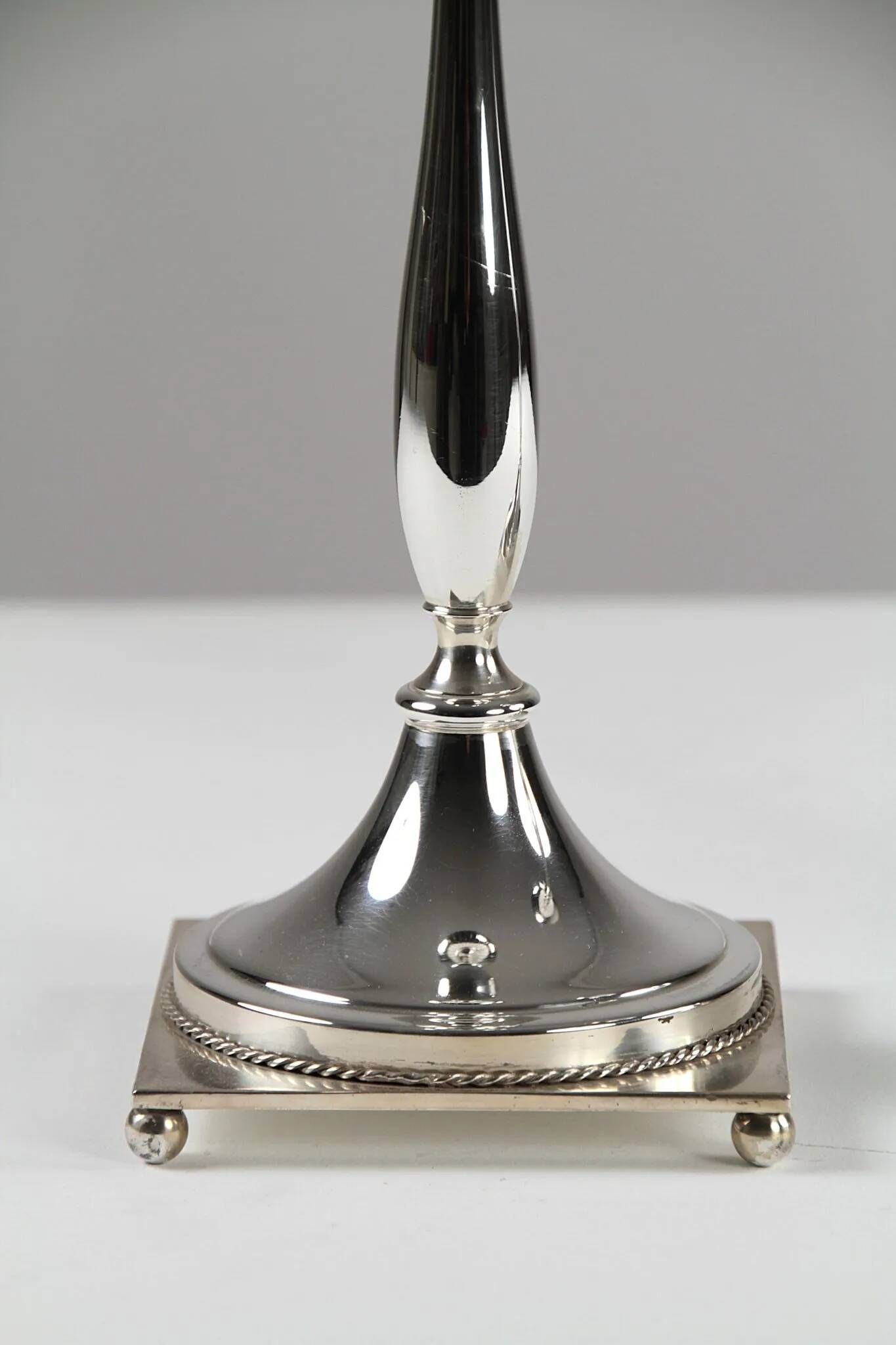 Gunnar Ander for Ystad-Metall: Pair of “Nysilver” candle holders, 1960s