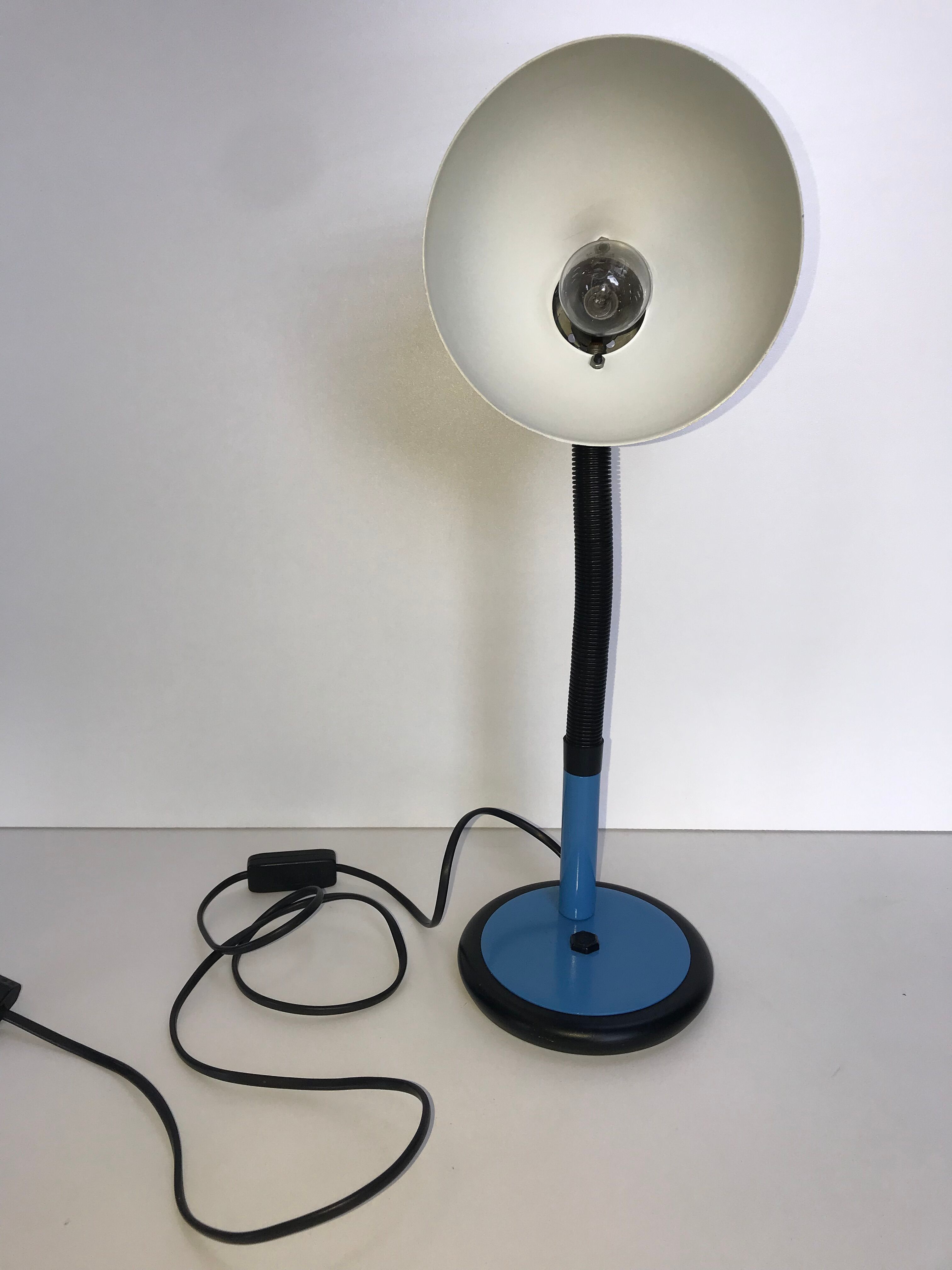 Blue and black desk lamp