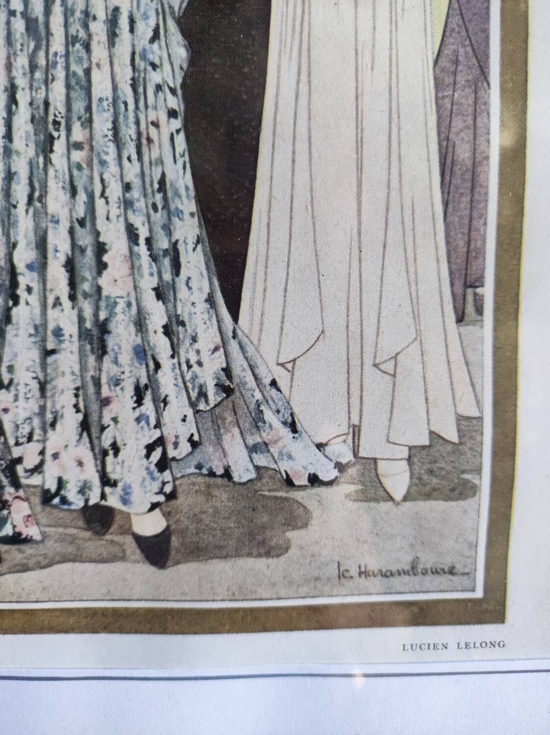 Cadre illustration de la mode de Lucien Lelong, 1940-50