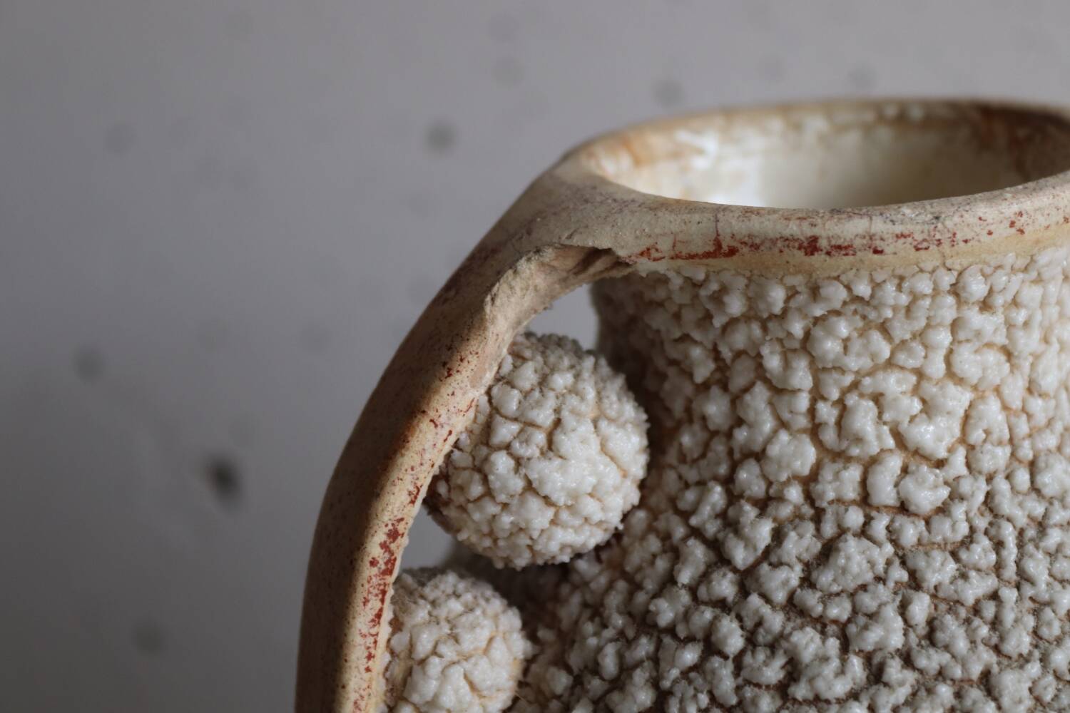 Old art deco granite enamel vase