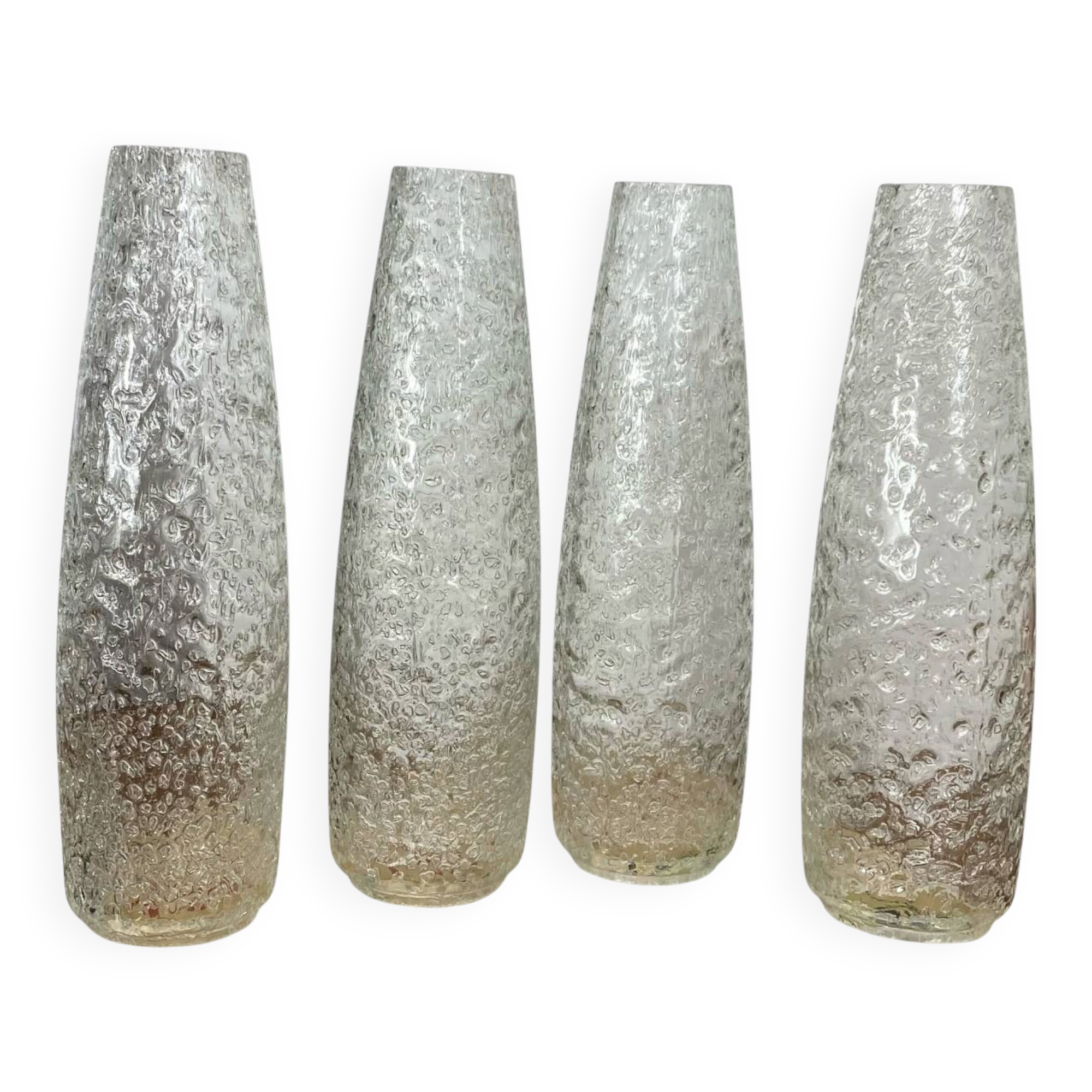 Set of 4 vintage bubble glass tulips for wall lamp chandelier.