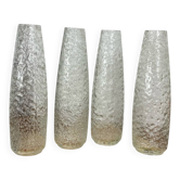 Lot de 4 tulipes anciennes en verre bullé pour lampe applique lustre