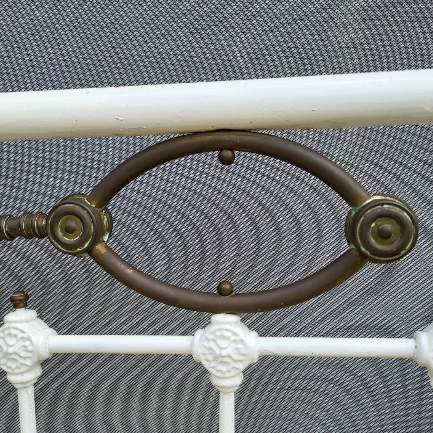 Art Deco brass almond metal bed 120x190