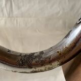 Vintage stepladder in Formica, wood and chromed metal