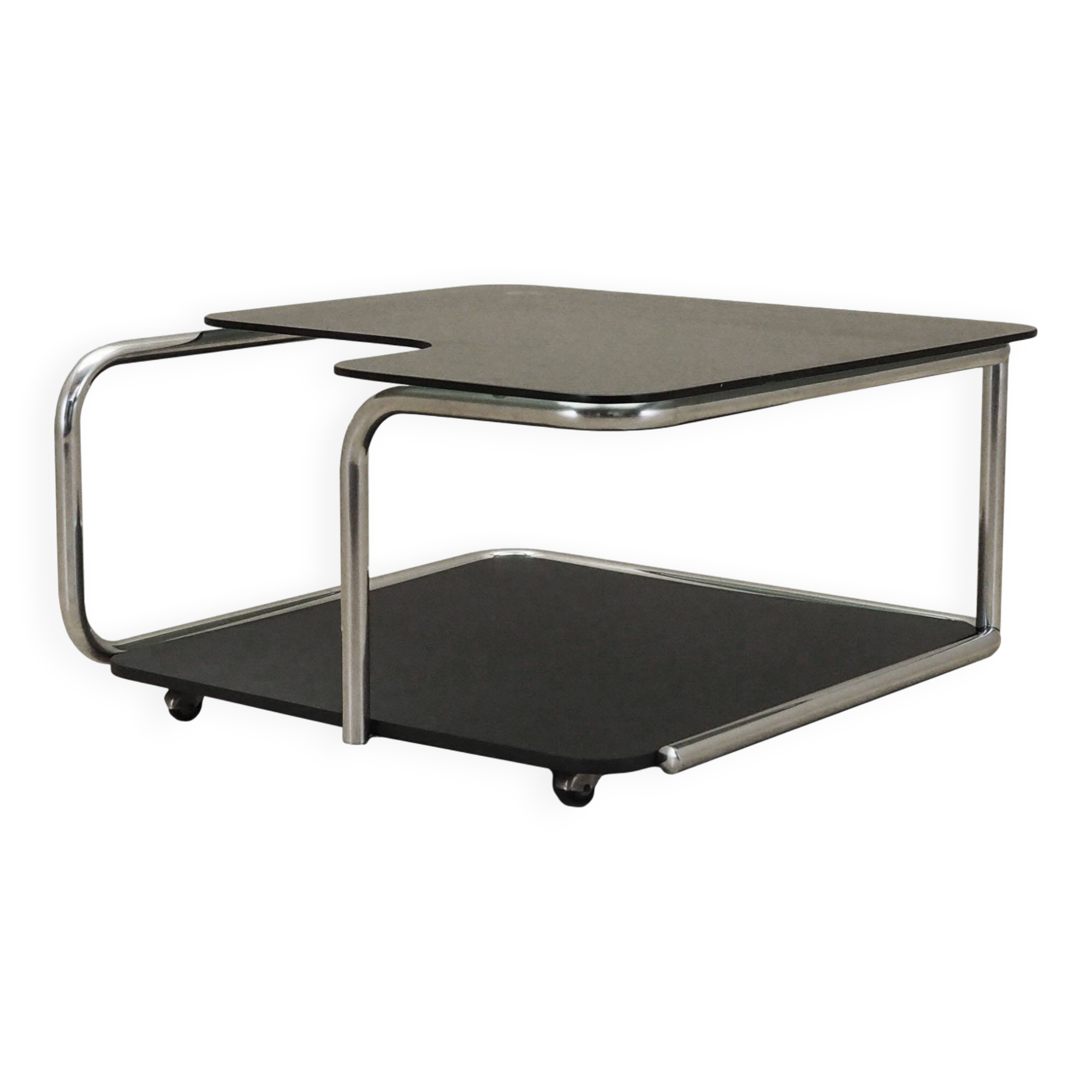 Table basse trolley, design italien, années 1980, production : Italie