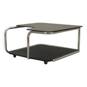 Table basse trolley, design italien, années 1980, production : Italie