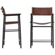 Par Taburete de Bar Classique Contemporain en Cuir Coñac avec Structure en Caoutchouc Noir