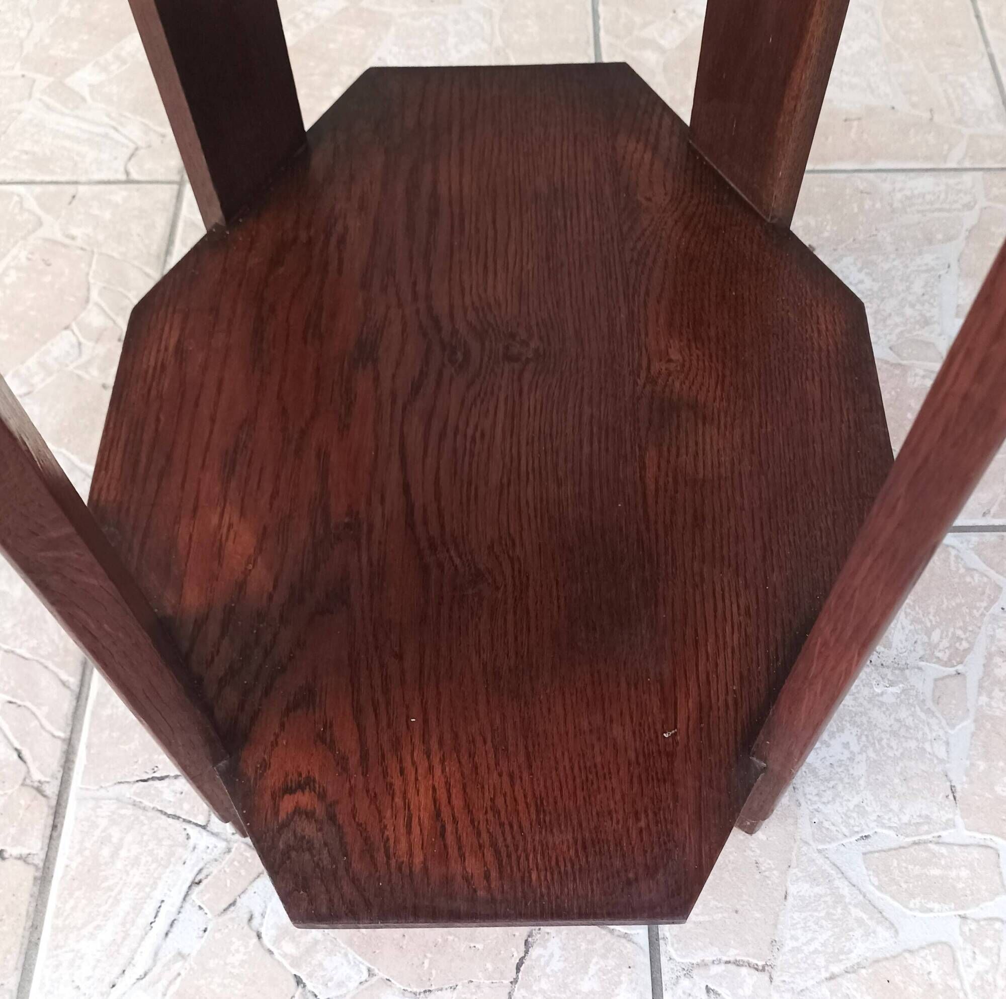 Art Deco side table in solid oak