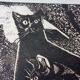 Gerhart Bettermann, 2 Cats, 1980s, Woodcut