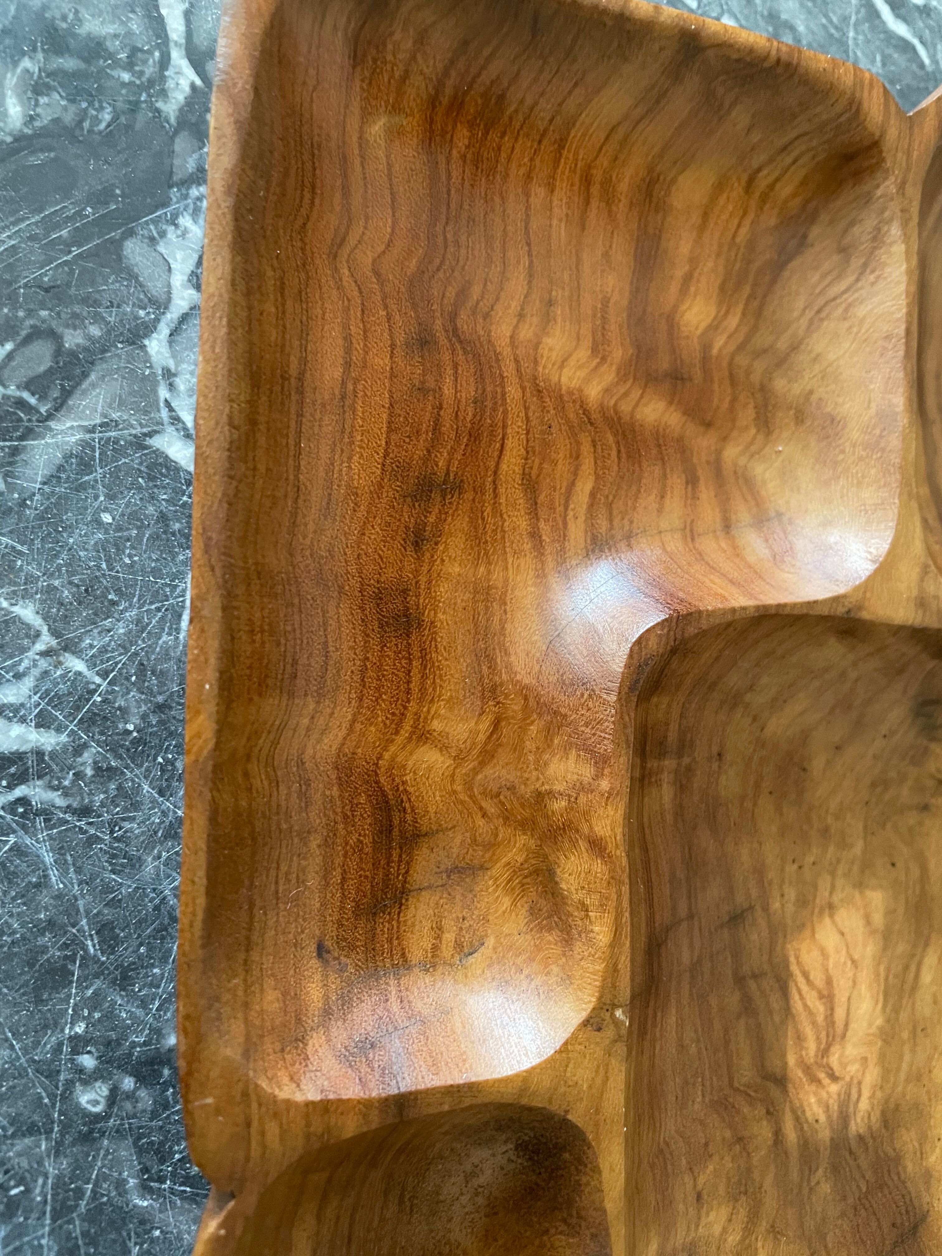 Wooden compartmentalized dish
