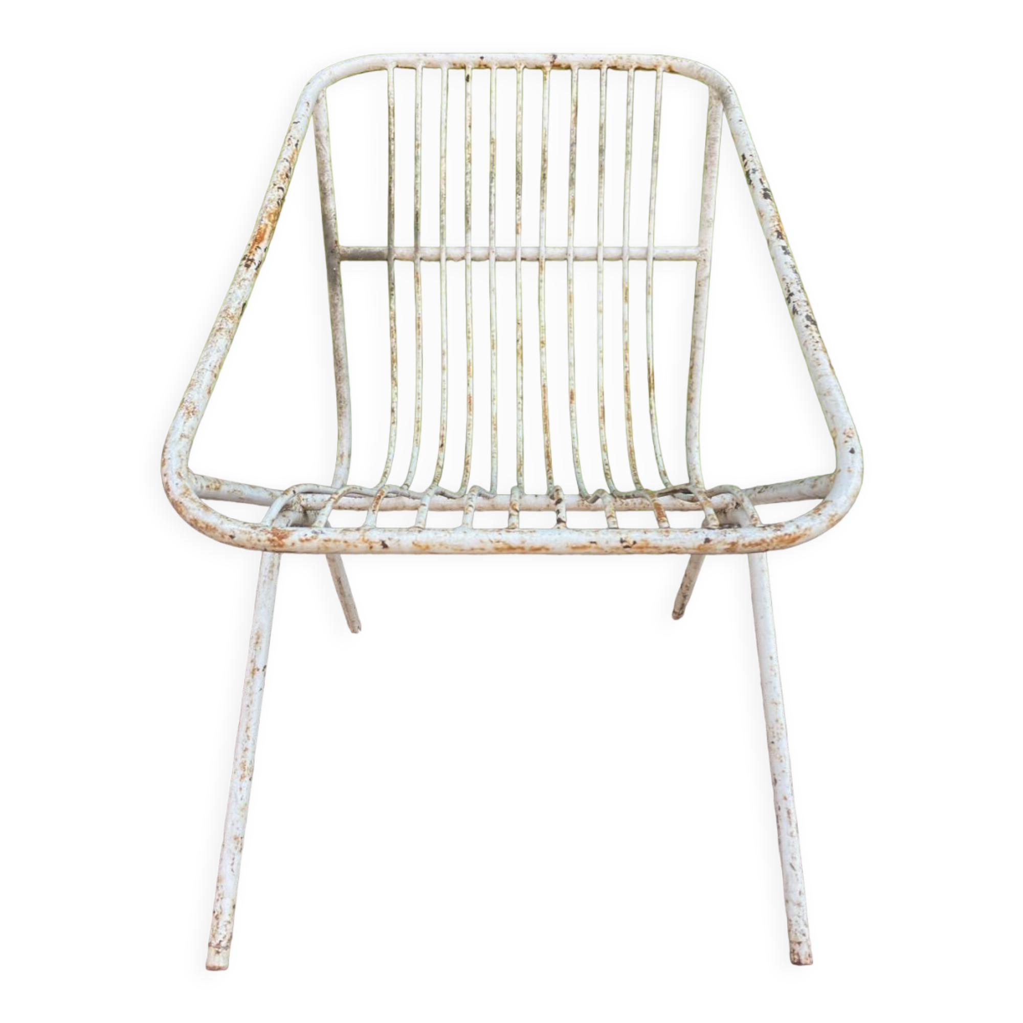 Pair of wrought iron armchairs year 60