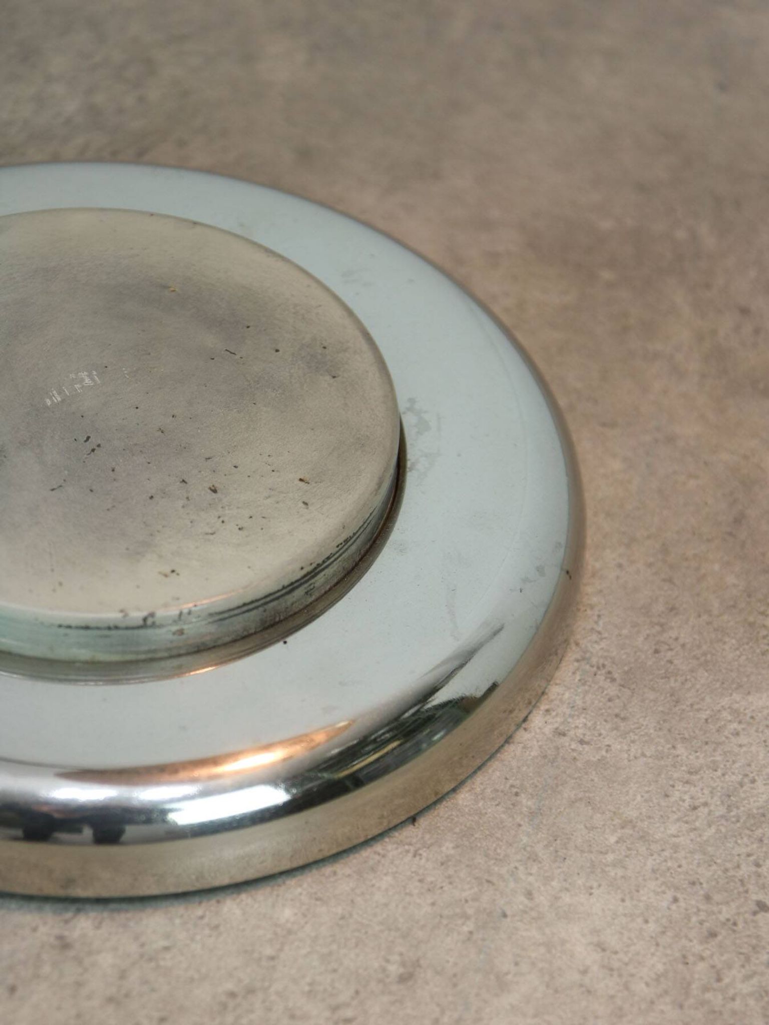 Mid-Century Italian Big Button Table Lamp in Chrome