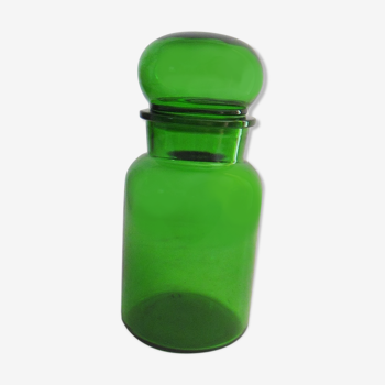 Green glass apothecary jar