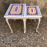 Trundle tables in briare enamels