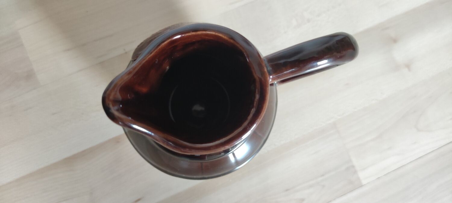 Small pitcher jug Grignan brown imitation barrel