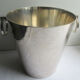 Art Deco champagne bucket, beautiful silver metal, 2 rings handles, signed ST Médard