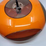 luigi colani plexiglass orange ufo space age pendant chandelier, 1970
