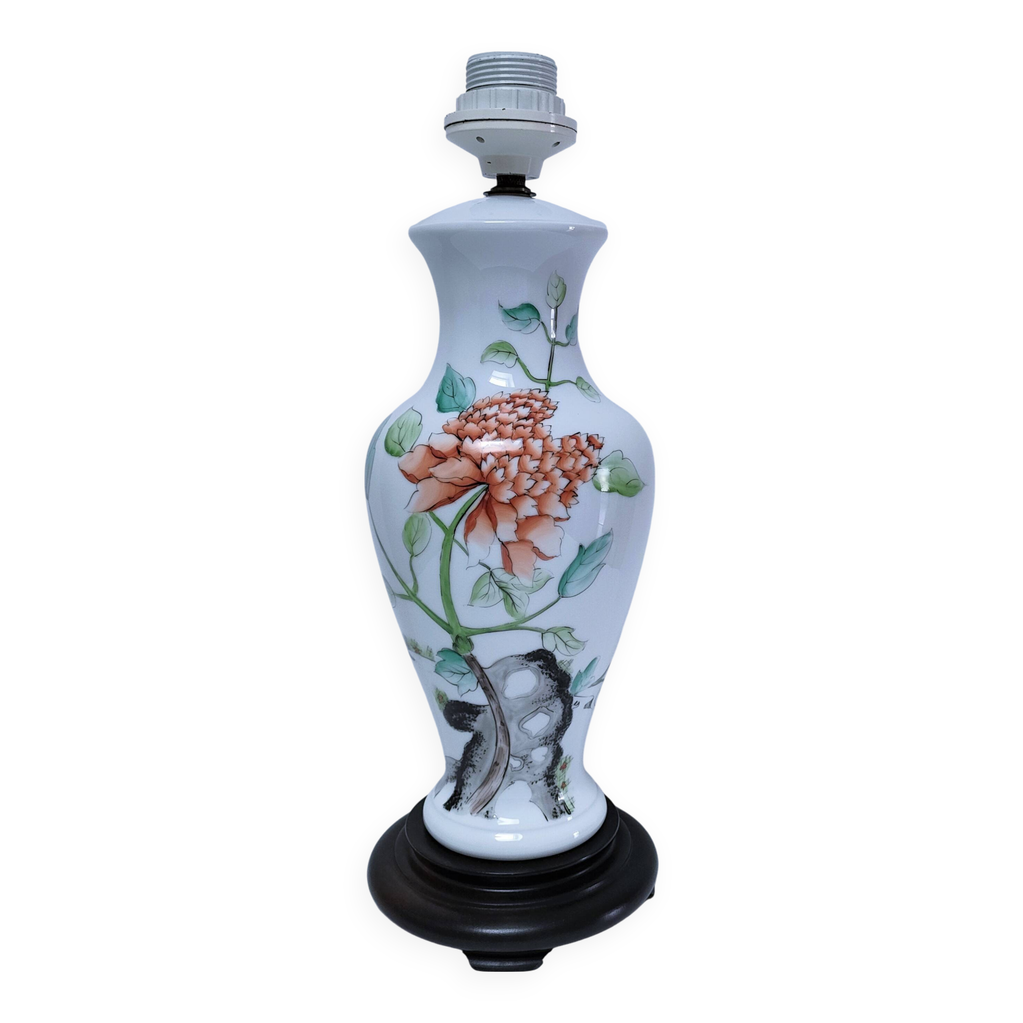 vintage peony decor lamp base