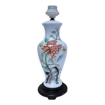 pied de lampe décor pivoine vintage