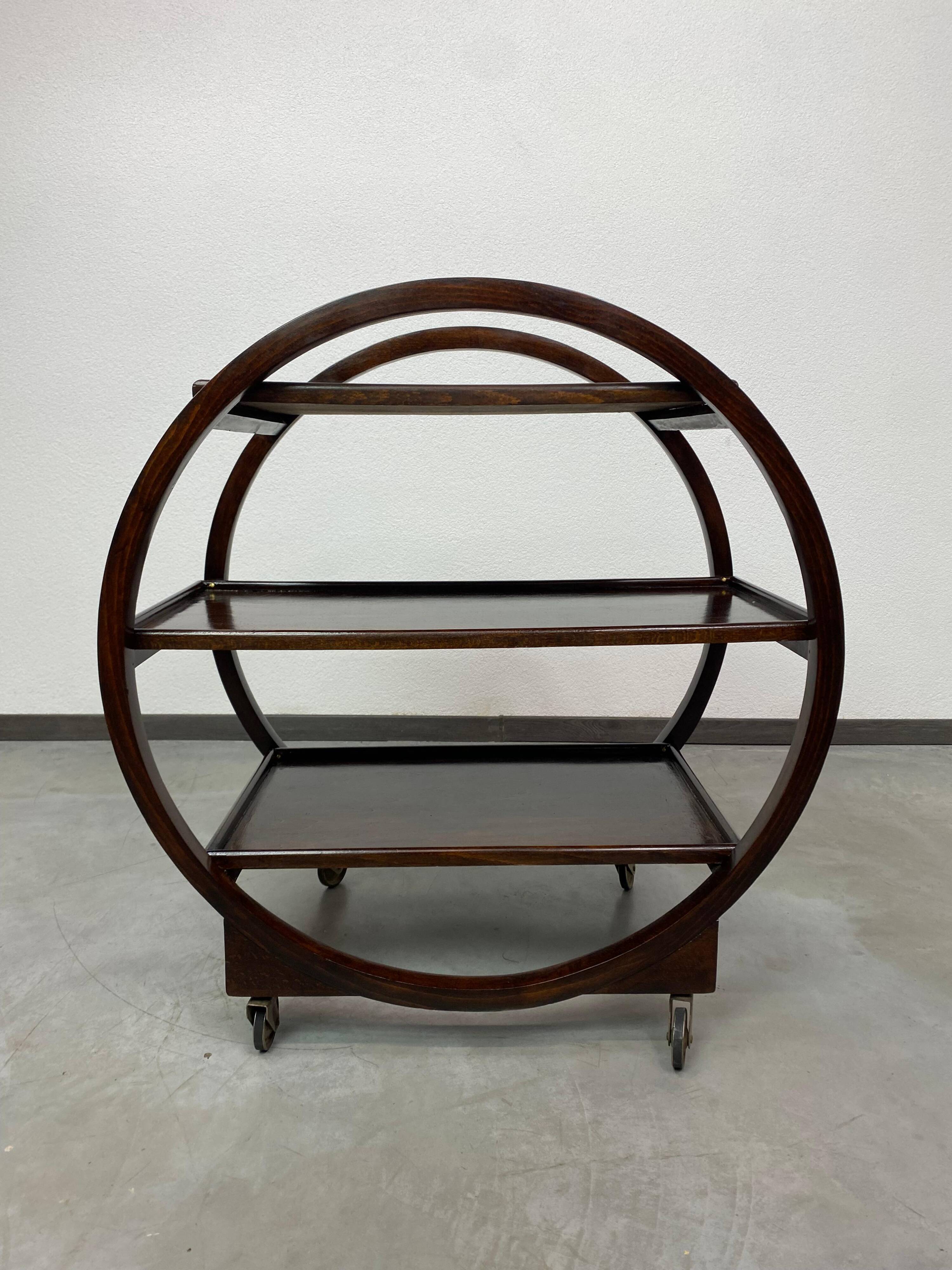 Art Deco service trolley no. 1157 by Thonet Debrecen 1930