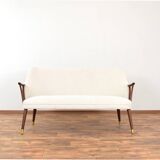 Mid-Century Norwegian Teak & Boucle Sofa, 1960s.