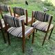 Chairs wood and striped antique fabrics
