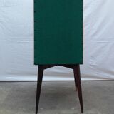 Six modernist green skai chairs