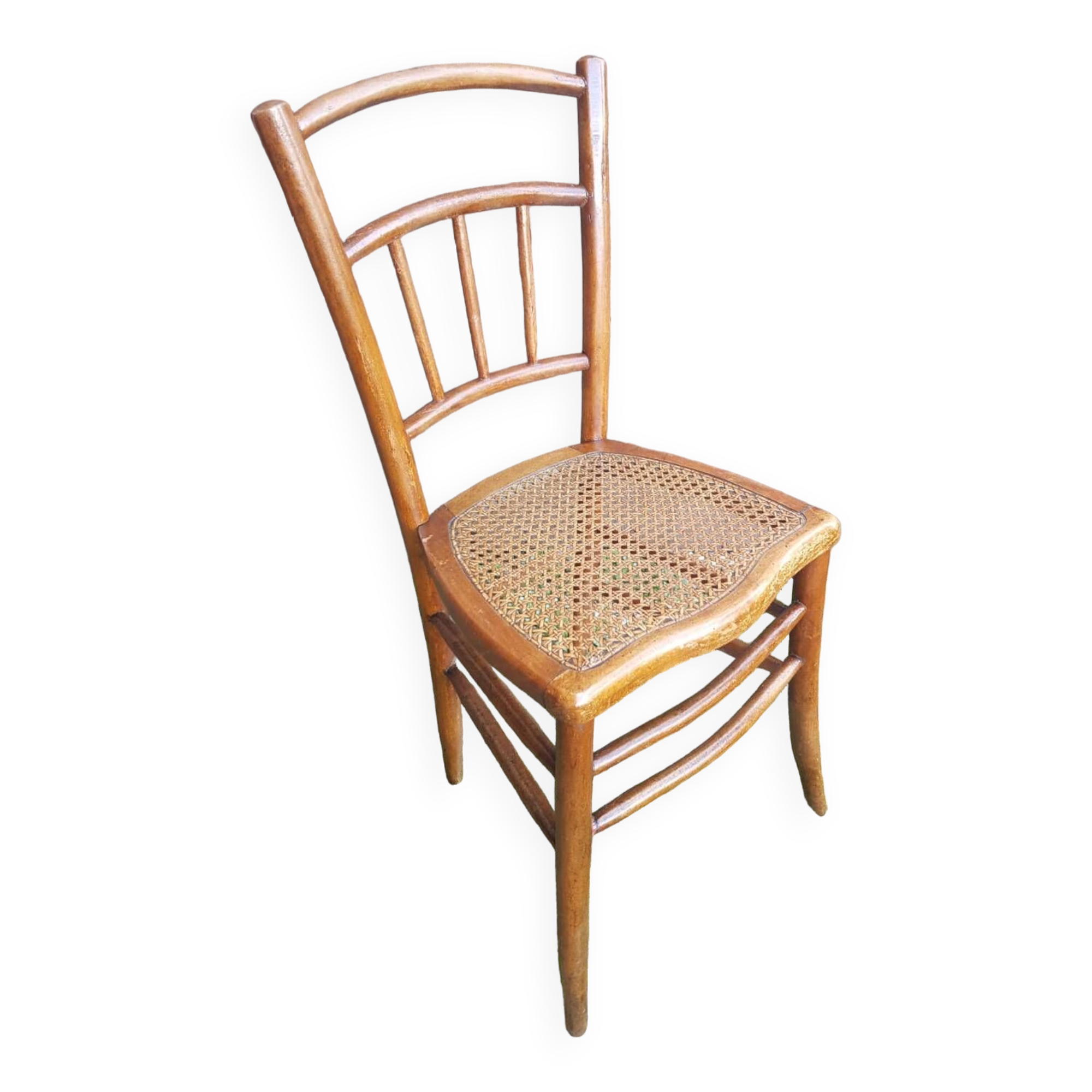 Old thonet style bistro chair turned wood + vintage cane seat