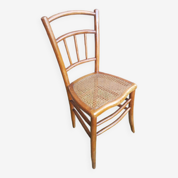 Old thonet style bistro chair turned wood + vintage cane seat