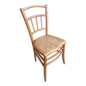 Old thonet style bistro chair turned wood + vintage cane seat