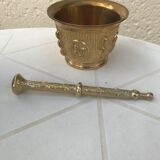 Mortar and its ancient bronze pestle