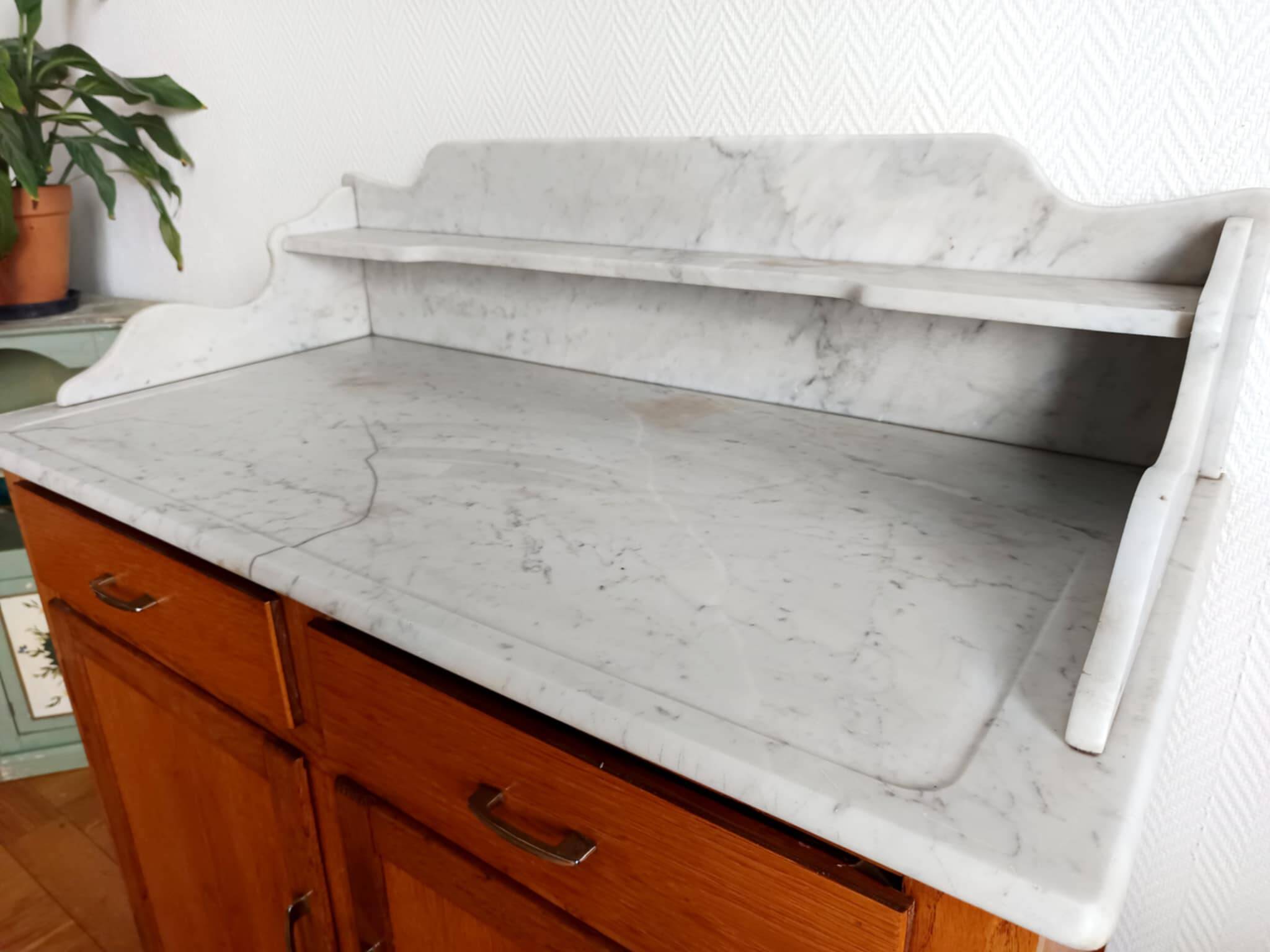 Art Deco marble bathroom cabinet