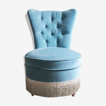 Fauteuil crapaud bleu