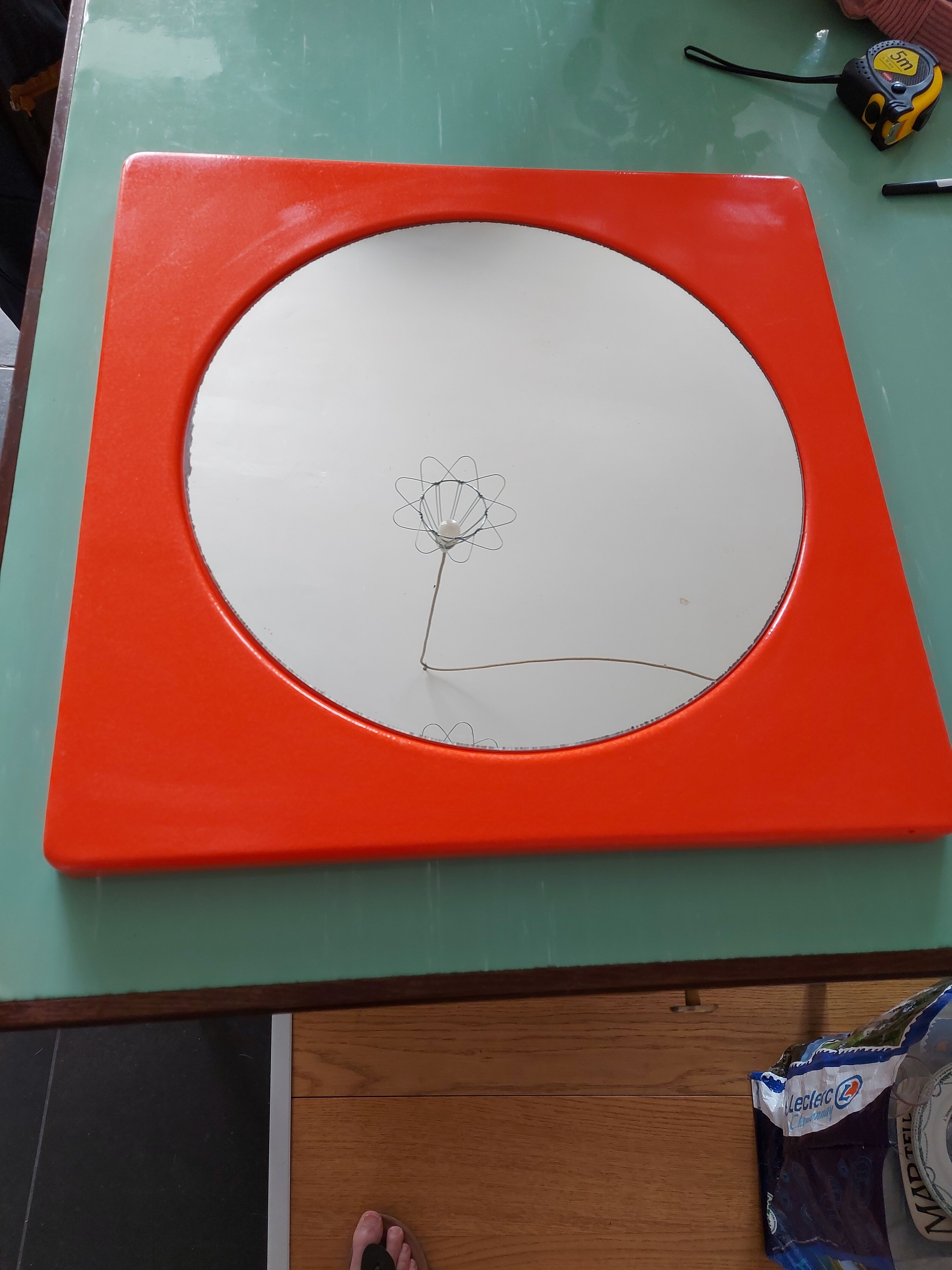 Orange vintage mirror