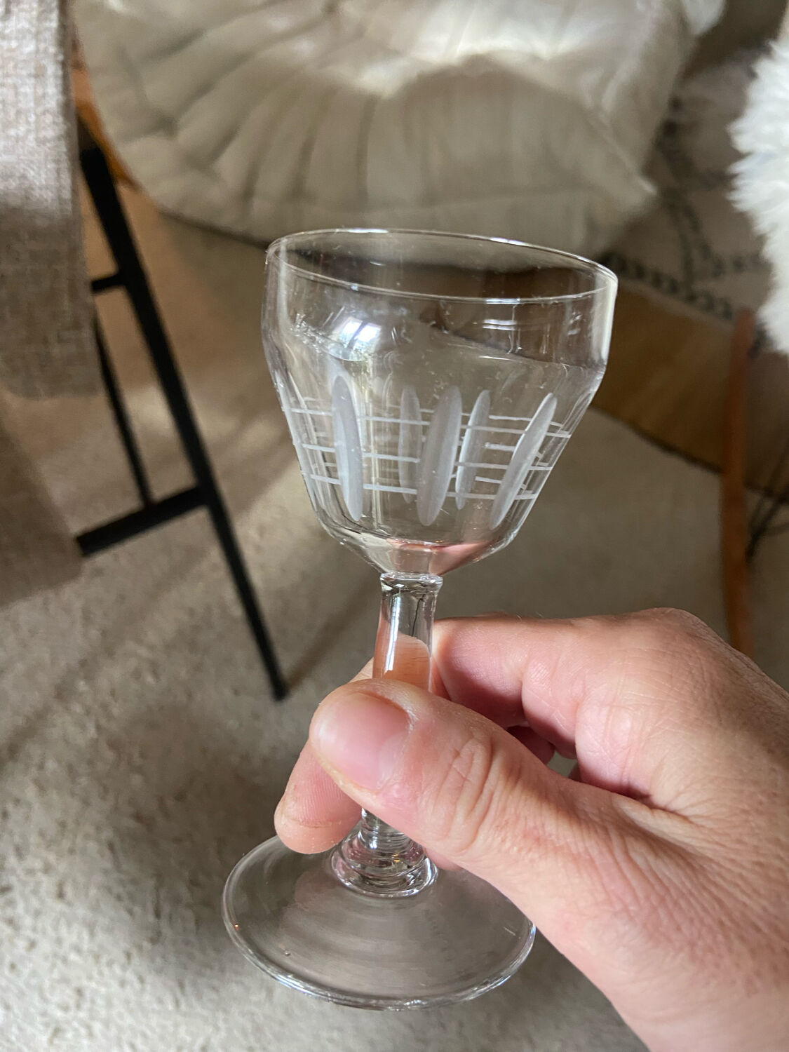 Set of 10 art deco cut glasses