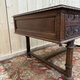 Bureau plat en chêne massif de style Renaissance