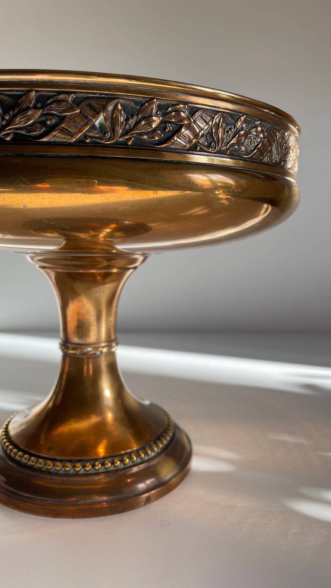 Silver Bronze Metal Fruit Bowl