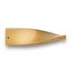 Contemporary sculptural organic bar stool, aged brass metal and black leather.