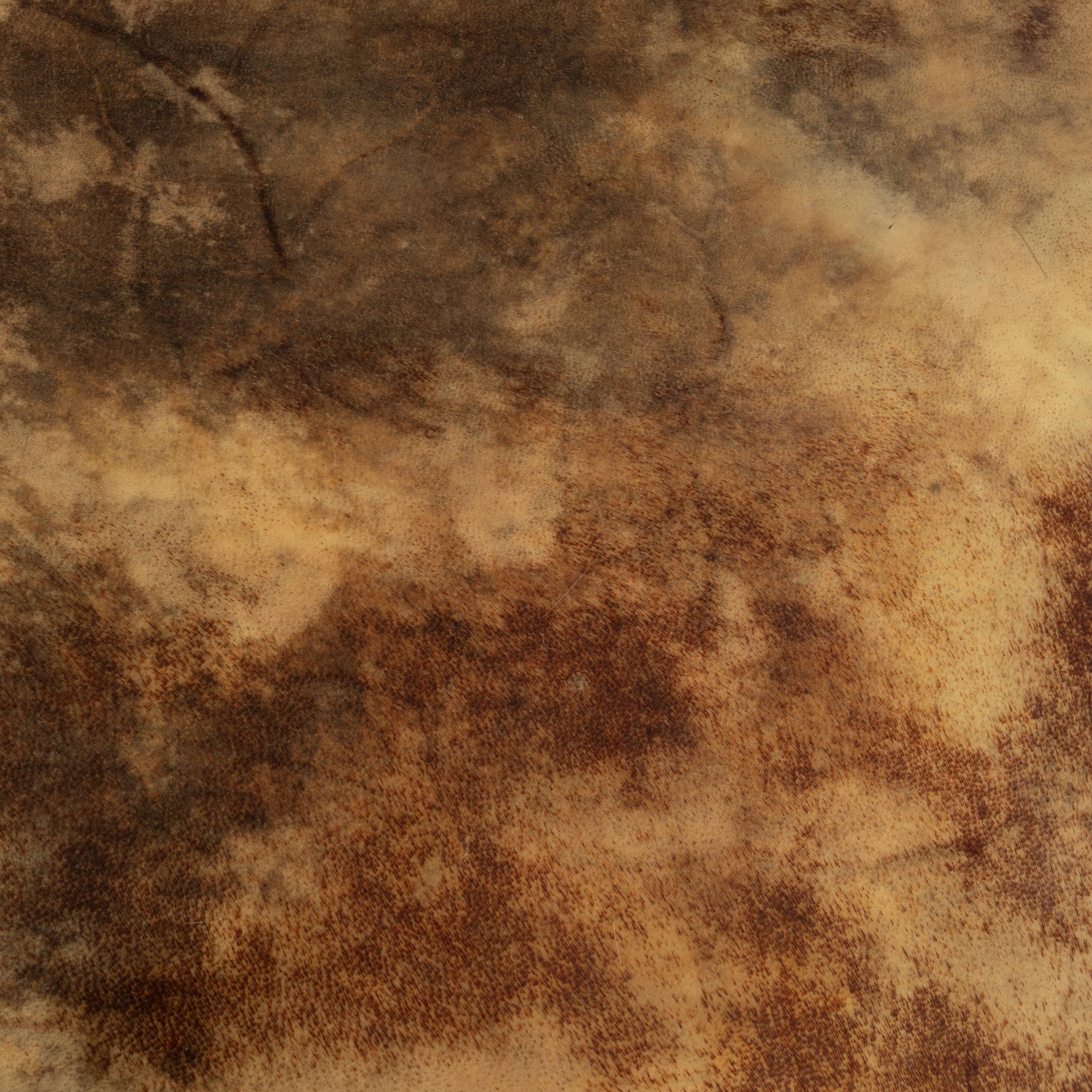 Rectangular parchment low coffee table by Aldo Tura 1950