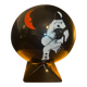 Glazed Earthenware Ball Lamp - Longwy Enamels - "Pierrot at the" Decor