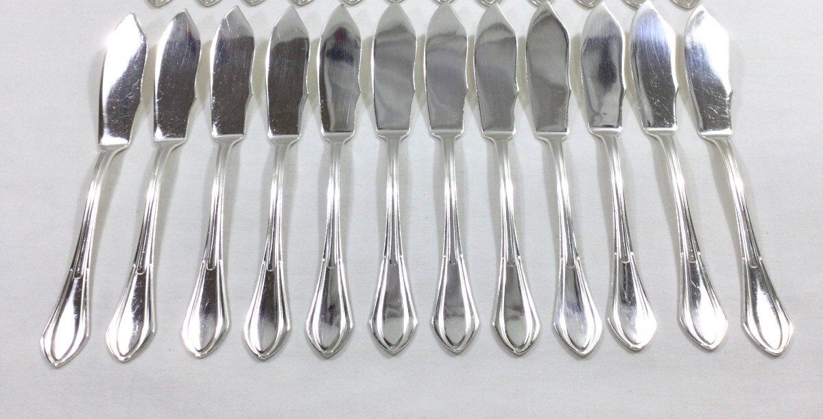 Sfam - 12 Art Deco Fish Cutlery