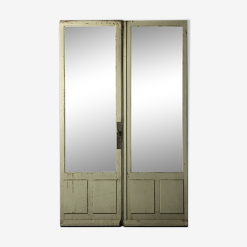 Old glass doors, 2 flaps, H226 cm
