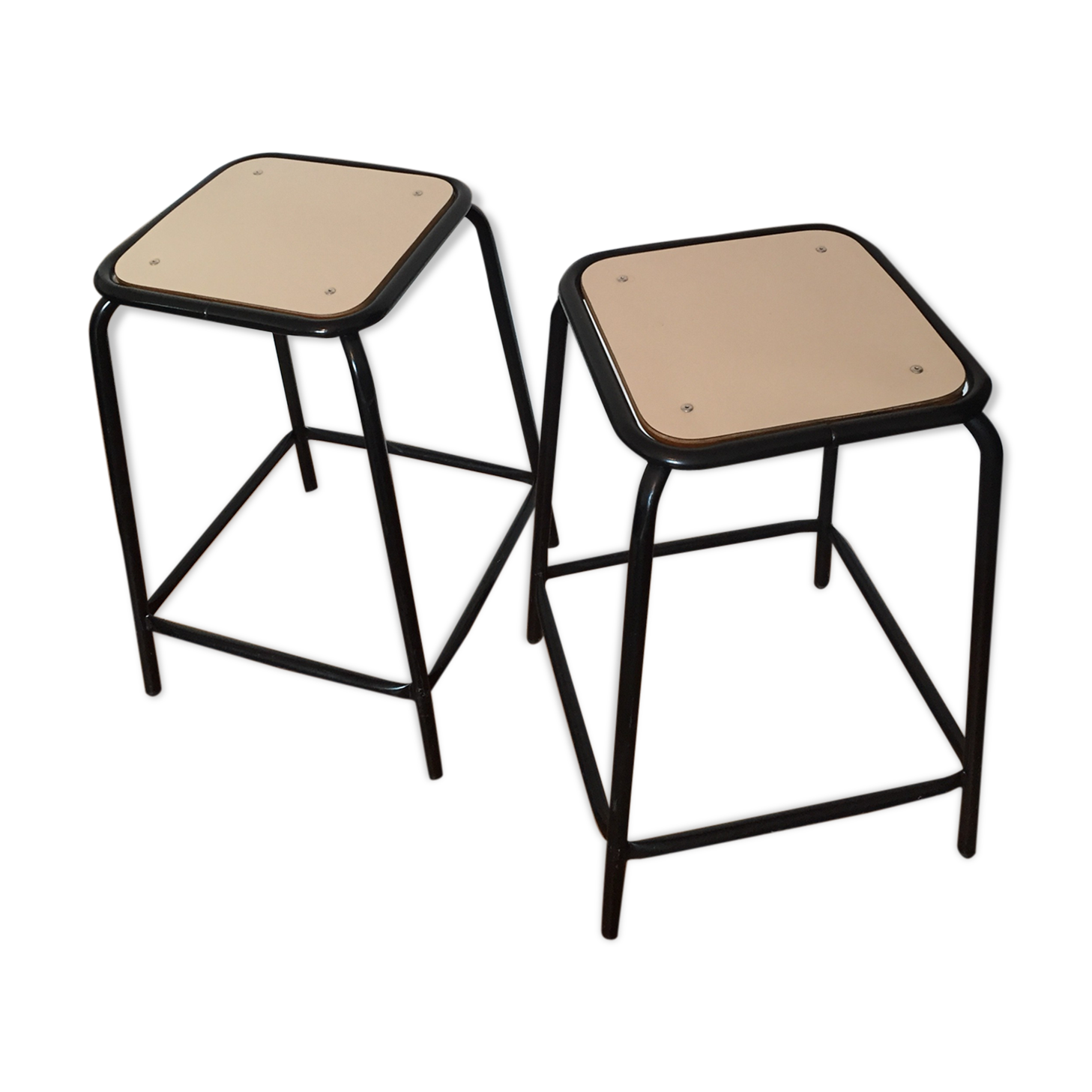 Paire de tabourets vintage métal et formica