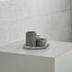 Set of marble candle holders with base