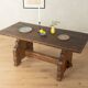 Striking brutalist solid wood table, circa 1970