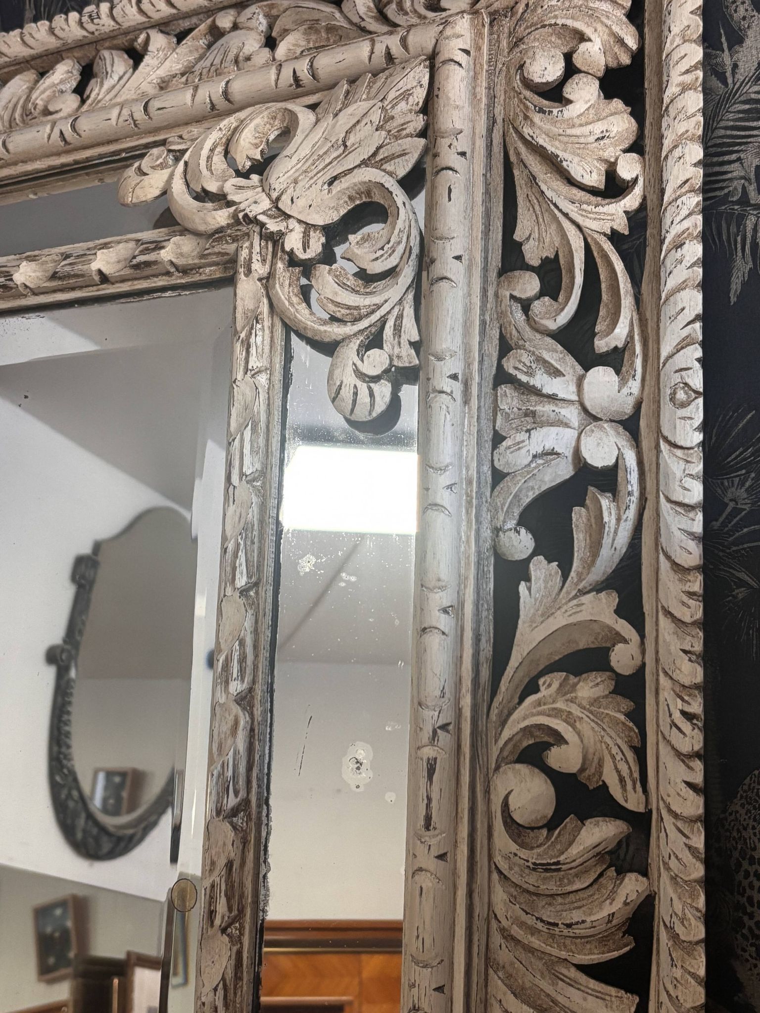 Patinated XIX century cloisonné mirror.