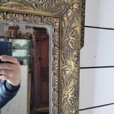 Ancien miroir doré Napoléon III,  91×61cms