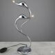Sculptural design table lamp in chrome metal, Wofi Leuchten, Germany.