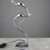 Sculptural design table lamp in chrome metal, Wofi Leuchten, Germany.